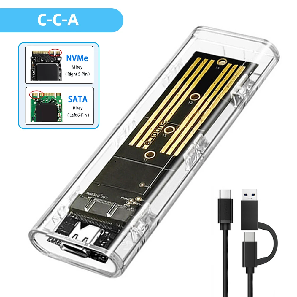 º ƮϿ M.2 NVME NGFF M2 SSD Ŭ, USB C Ÿ  SSD ̽, USB3.1  M2 SSD ڽ, 10Gbps PCIe NGFF SATA