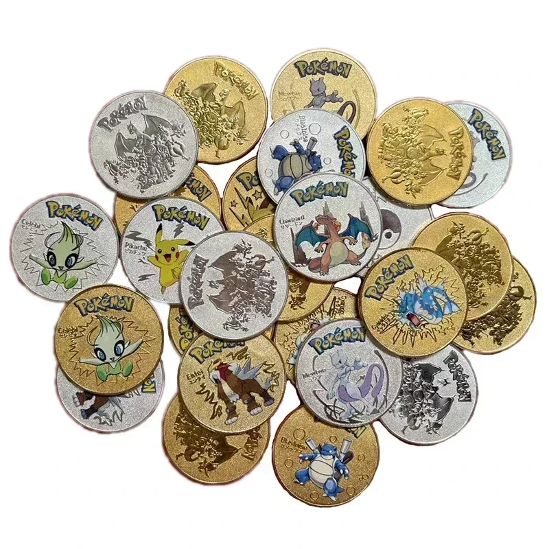 Pokemon Anime Placcato Oro Gioco Moneta Commemorativa Pikachu Charizard Mewtwo Gold Coin Game Collection Pokemon Regalo Di Natale