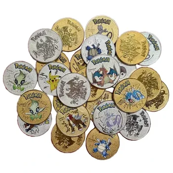 Pokemon Anime Placcato Oro Gioco Moneta Commemorativa Pikachu Charizard Mewtwo Moneta D'oro Collezione di Giochi Pokemon Regalo Di Natale