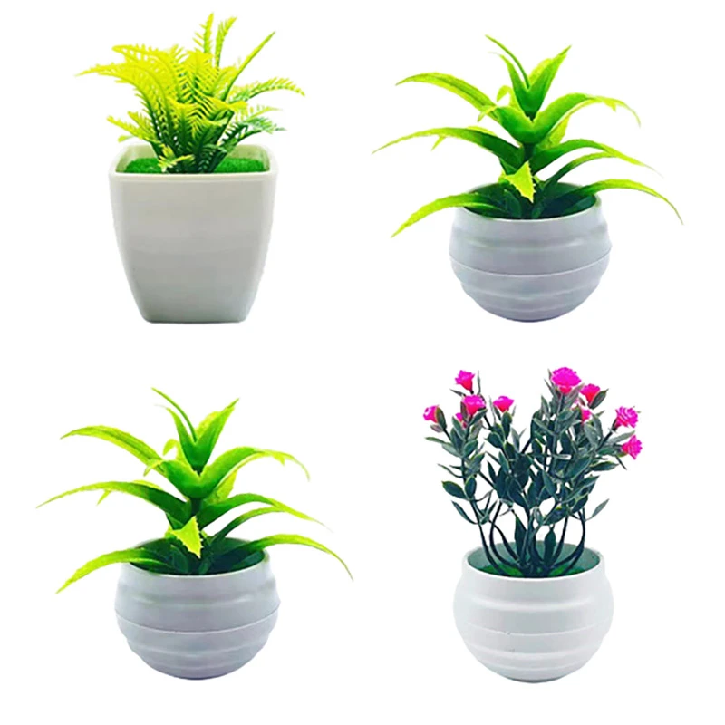 Small Artificial Plants Bonsai Small Simulated Tree Pot Grass Fake