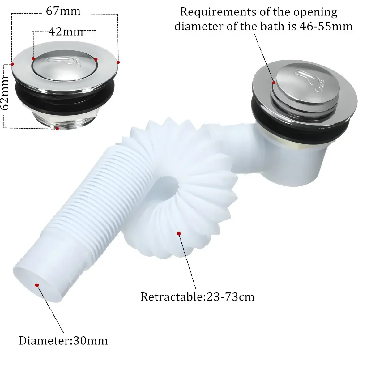 

1 шт. латунный фильтр для ванной комнаты, Слив отходов, белый