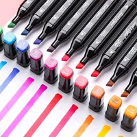 24-168 Colored Marker Pens Set Manga Brush Pen Drawing sketch Kawaii Art School Supplies Stationery Paint Lettering Markers 5