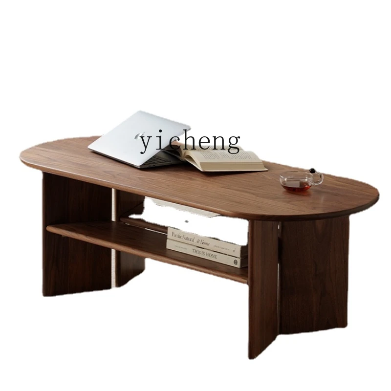 

Zk Black Walnut Wooden Tea Table Living Room Home Small Apartment Simple Solid Wood Tea Table Small Table