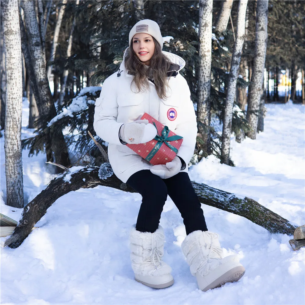 2025 Winter Snow Boots for Women Rabbit Fur Snow Boots