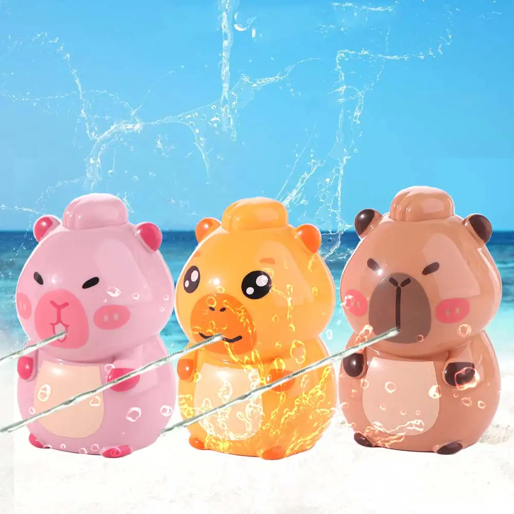 3pcs/set Cartoon Capybara Water Spray Press Type Small Capybara Bath Portable Long Range Capybara Water Fighting Toys