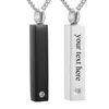 Custom Stainless Steel Vertical Cubic Bar Container Urn Memorial Pendant Necklace Ash Keepsake Cremation Jewelry Hypoallergenic 1