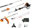 5 In 1 Multi-Functional Trimming Tool With Rotatable Gas Pole Saw Grass Trimmer, Hedge Trimmer Gas, Brush Cutter, Weed Eater 1