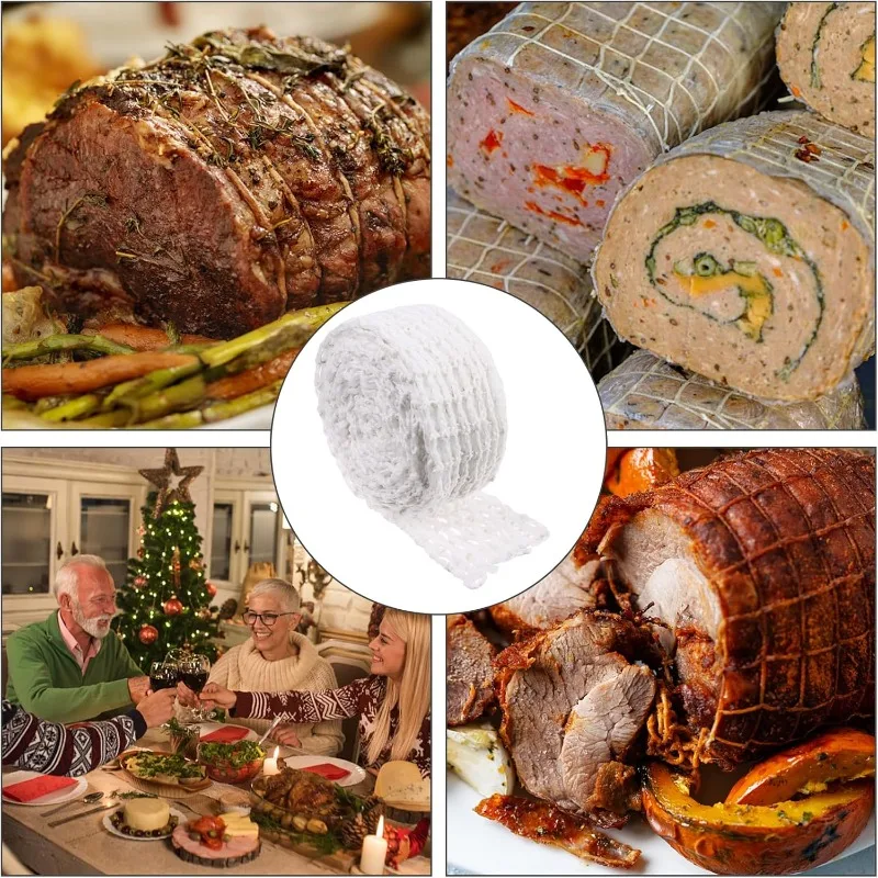 High-Quality Elastic Polyester Meat Netting for Culinary Use - Butcher Twine Cooking String for Tying Meat and Poultry