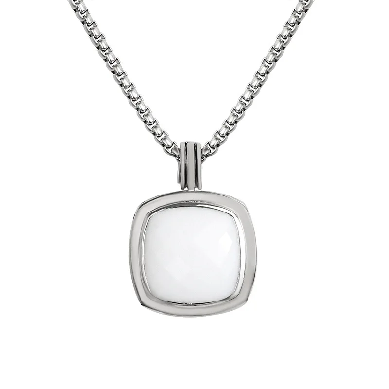 European and American fashion trend 20MM square light luxury large pendant stainless steel chain