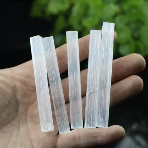 

5pcs Natural Selenite Crystal Stick Chips Gypsum white Quartz Rough Minerals Specimen Point Healing Stone