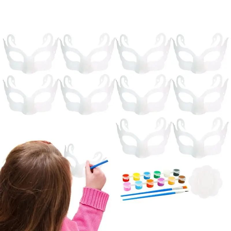 

Craft Face Covers To Decorate DIY Blank Face Cover Paper Craft Paintable Art Crafts Supplies With Paint Tray White Early