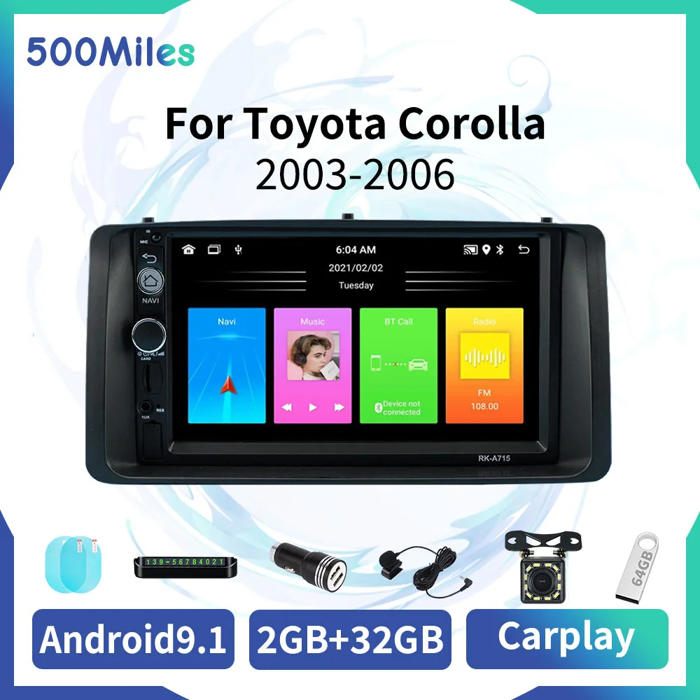 Car Multimedia Player For Toyota Corolla 20032006 Car Radio 2 Din
