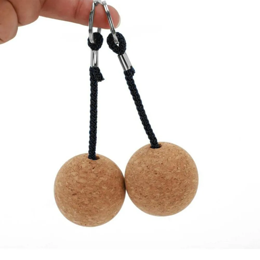 2pcs Round 50MM Floating Cork Key Ring Ball Lightweight Portable Outdoor Sailing Kayak Drifting Floating Buoyancy Rope Keychain 2pcs 4pcs portable lightweight fishing rod holder with screws cap cover kayak boating accessories