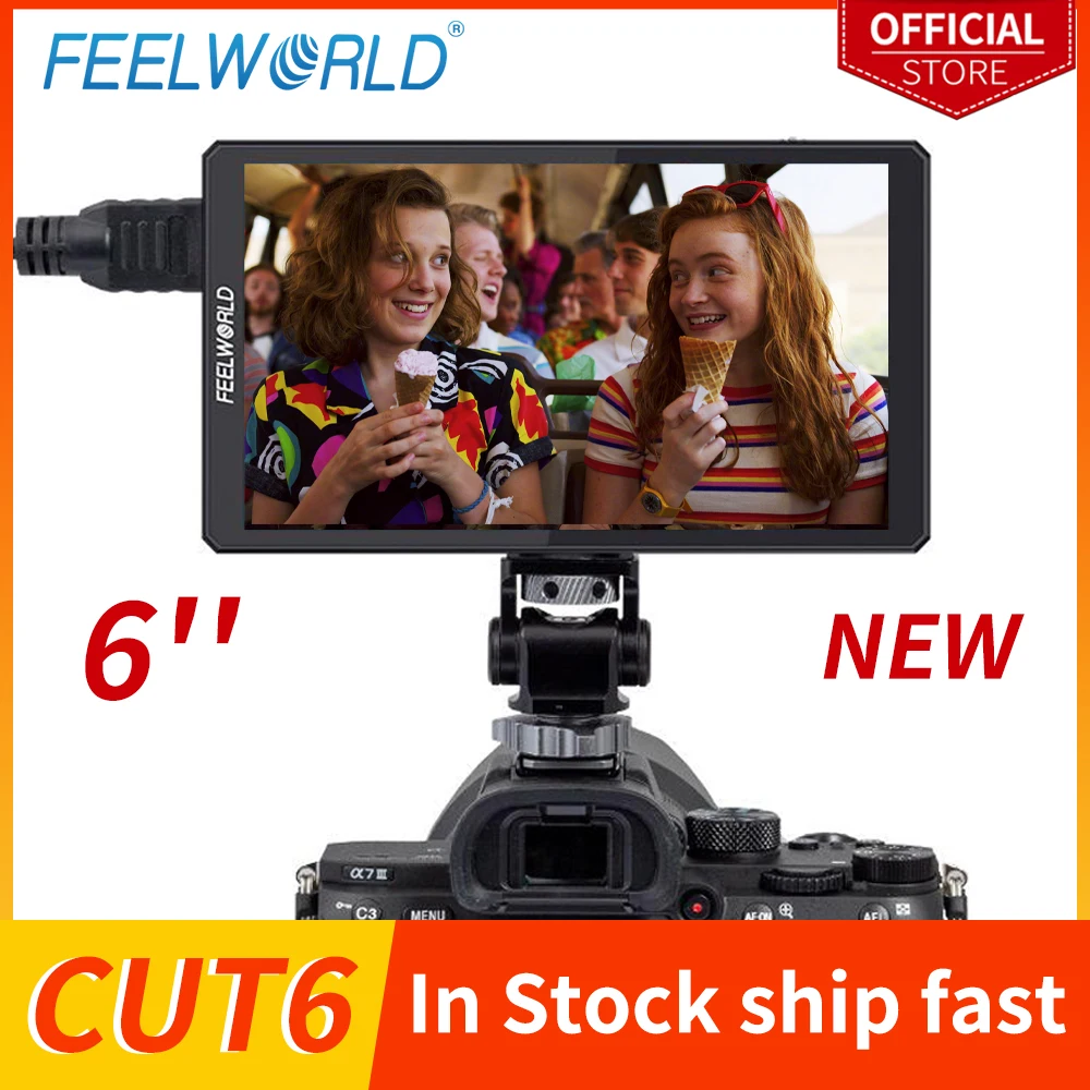 FEELWORLD CUT6 6" Touch Screen Video Monitor Recorder FHD Monitor Support IPS 4K HDMI 3D LUT Portable 1920x1080