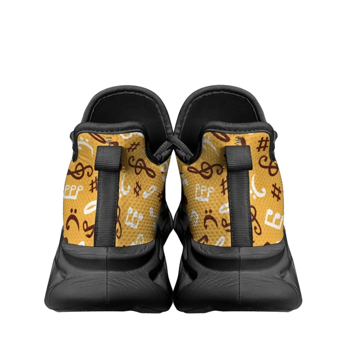 New Women Summer Sneakers Outdoor Lace Up Flat Running Shoes Fashion Musical Notation Print Vulcanized Basketball Training Shoes