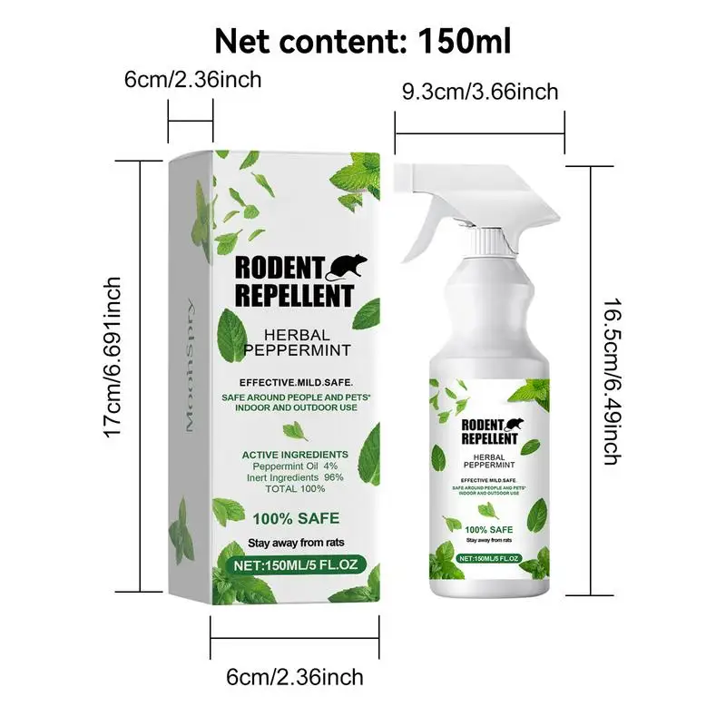 Outdoor Mouse Control Spray 150ml Peppermint Anti Mice Spray Mouse Defense For Indoor And Outdoor Humane Trap Substitute