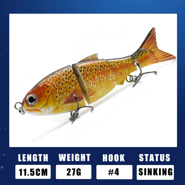 AYWFISH Special Offer 11.5CM 27G Hard Body 4 Jointed Swimbait Artificial  Baits For Pike Bass