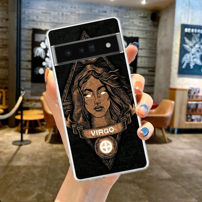 Zodiac Clear Phone Case - Aries, Leo, Libra, Pisces, Virgo, Capricorn Design
