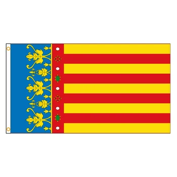3Jflag 3X5Fts  90X150cm Spain Spanish the Senyera coronada Flag of Valencia