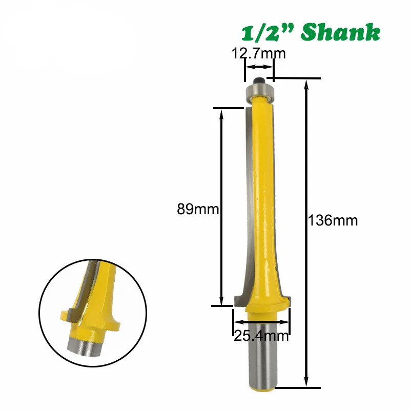 

12MM 1/2 Shank Door Window Line Casing Router Bit Woodworking Milling Cutter For Wood Bit Tungsten Cobalt Alloy