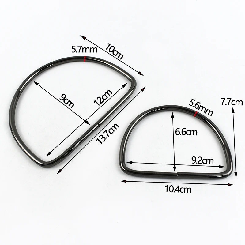 2/4/10Pcs Metal D Ring 9/11cm Bag Handles Purse Frame Women's Handbags Woven-bag Handle DIY Hardware Accessories Making Bags