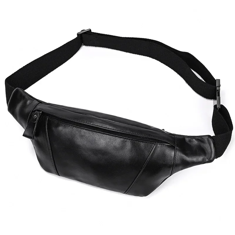 Genuine Leather Crossbody Chest Bag Multi-purpose Waist Pack Brown Vintage Cowhide Unisex Summer Autumn Casual Bag
