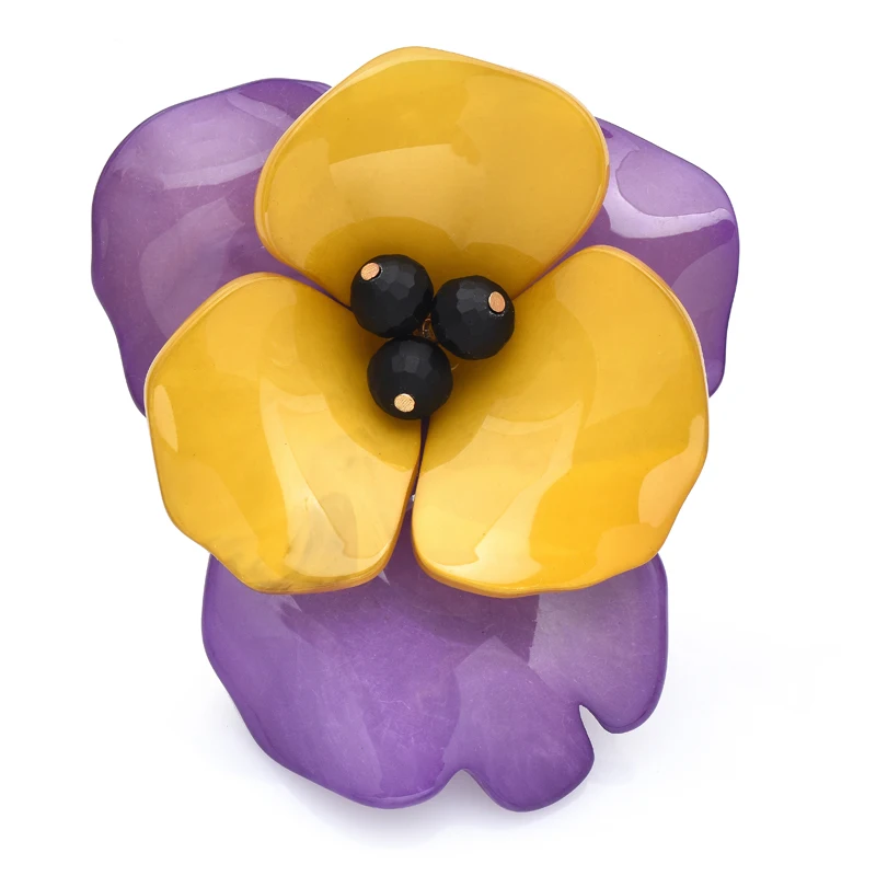 

Wuli&baby Acrylic Big Flower Brooches For Women 4-color Fashion Flower Party Office Brooch Pin Gifts