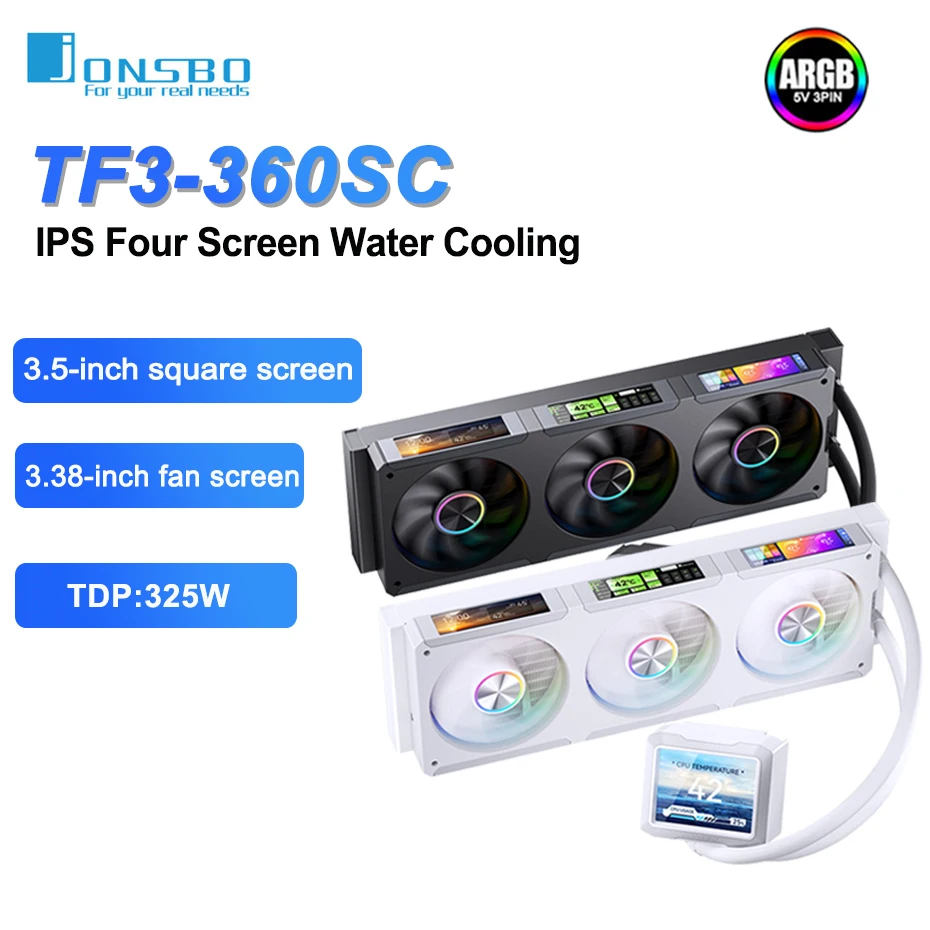 JONSBO TF3-360SC CPU Water cooler IPS Four Screen Display 360