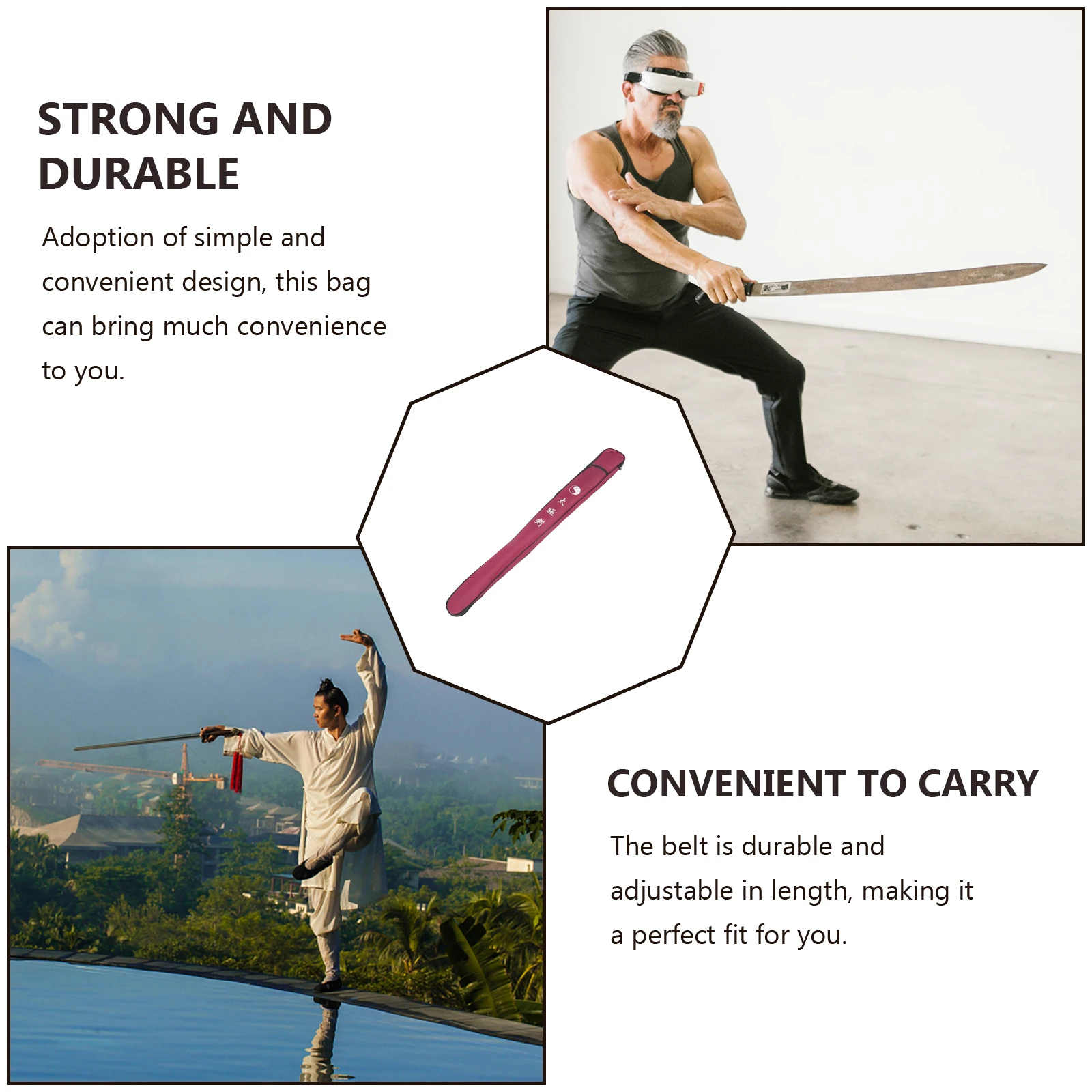 Sword Bag Portable Sword Bag Canvas Martial Arts Weapons Carrier Lightweight Kung Fu Storage Bag For Tai Chi Fitness Body Building