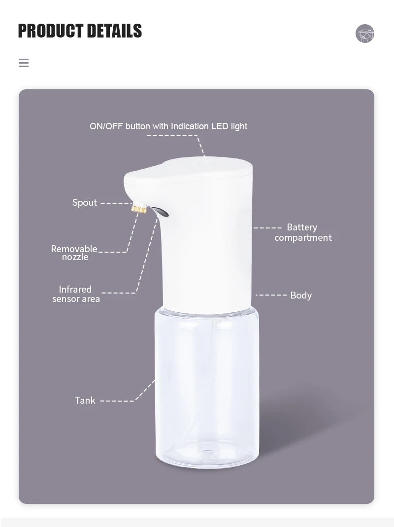 2-In-1 Spray & Gel Automatic Sensor Soap Dispenser For The Entryway And Bathroom  3-Speed Adjustable Foam Dispenser