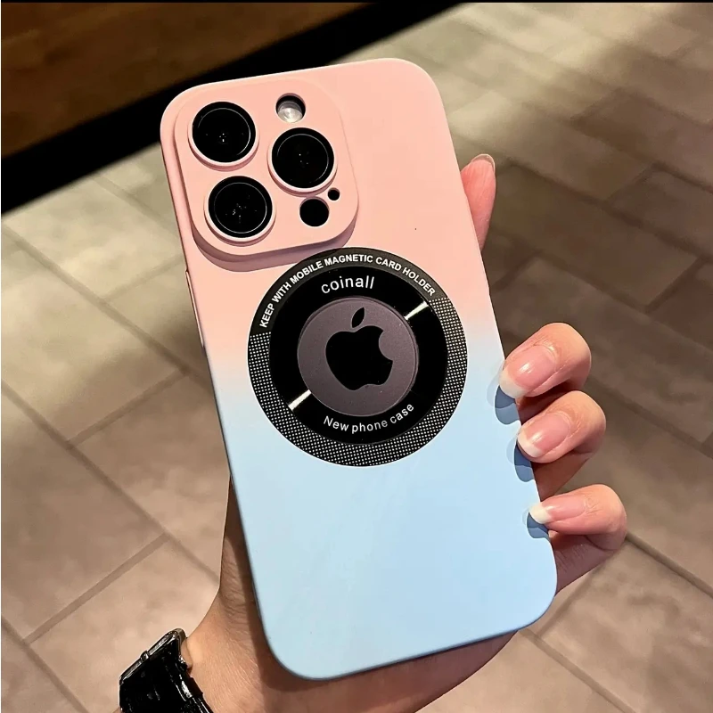 

Luxury Magnetic Wireless Charge Hard PC Case For iPhone 15 14 13 12 11 Pro Max 14 15 Plus Bumper Gradient Color Matte Case Cover