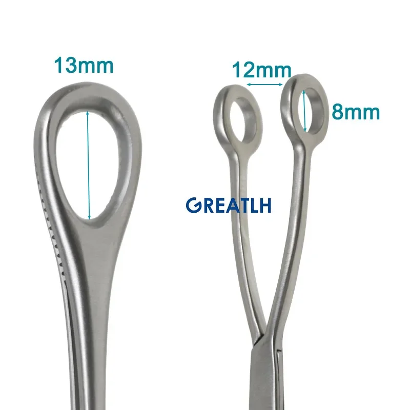 GREATLH Surgery Cotton Ball Forceps Oval Forceps Holding Cervical Forcep Veterinary Instruments