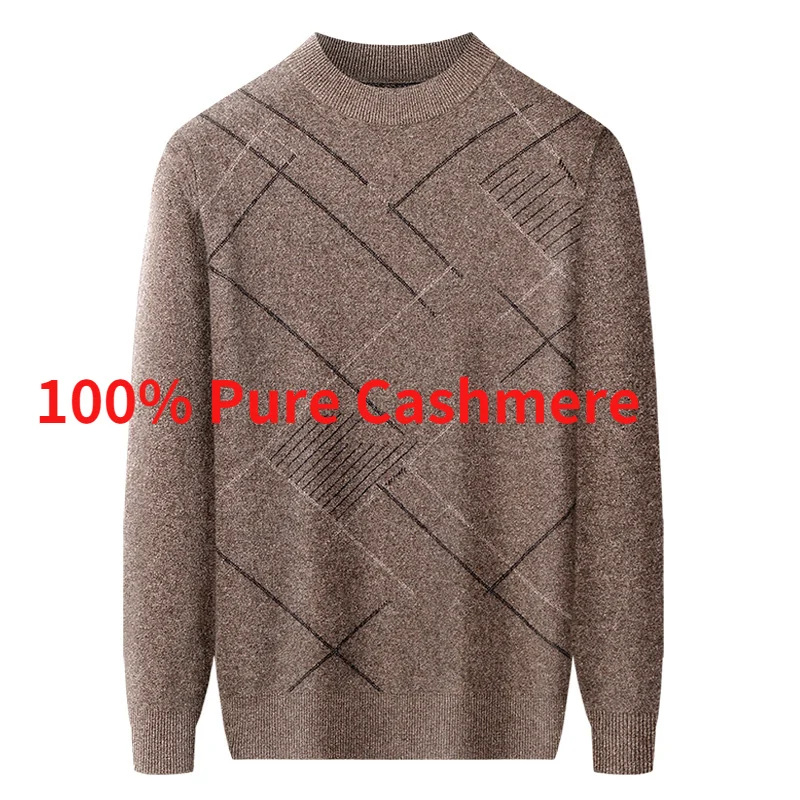 

Pure Fahsion 100% New Cashmere Arrival Winter Thickened Half High Collar Men's Pullover Sweater Plus Size XS SM LXL2XL3XL4XL5XL