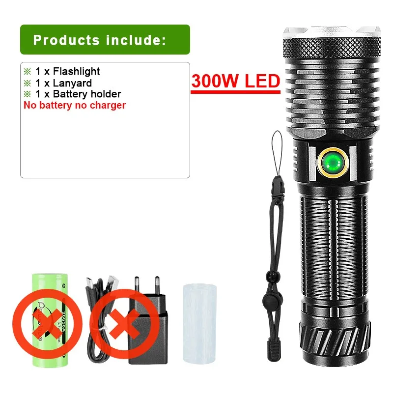 Lampe Torche Led Ultra Puissante 10000 Lumens, Lampe De Poche