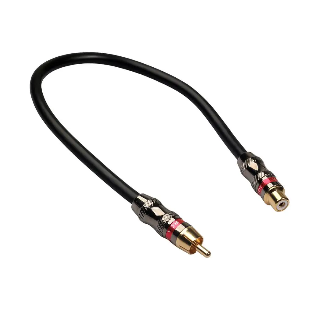 RCA Cable, Male to Female Adapter Cable (1ft) Auxiliary Audio Aux Cord for Car/Home Stereo Speaker