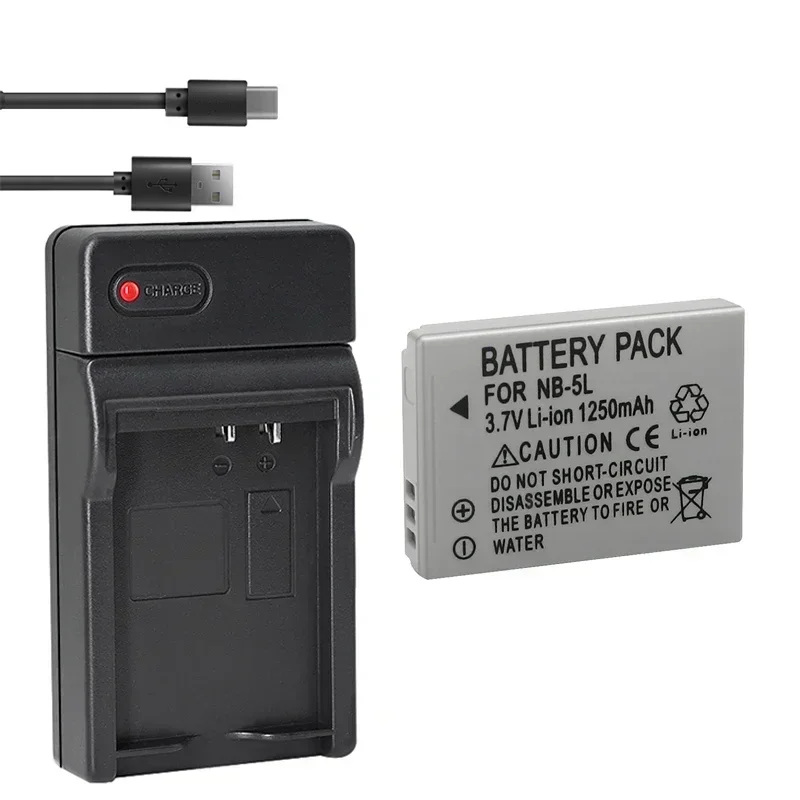 2 Batterie NB-5L NB5LH + Caricabatterie Per Canon IXUS PowerShot - 1500 MAh Creabest