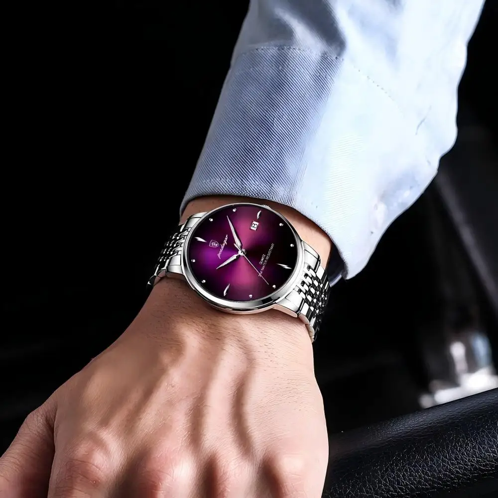 POEDAGAR ساعات رجالية فاخرة ستانلس ستيل تاريخ الرج...