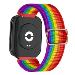 Elastic Nylon Strap Replacement Wristband Bracelet in Vibrant Colors for 20mm (Rainbow)