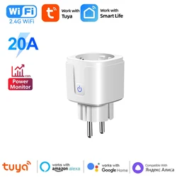 WiFi Smart Plug with Power Monitoring and Timer Functionality - WiFi 20A 1PC