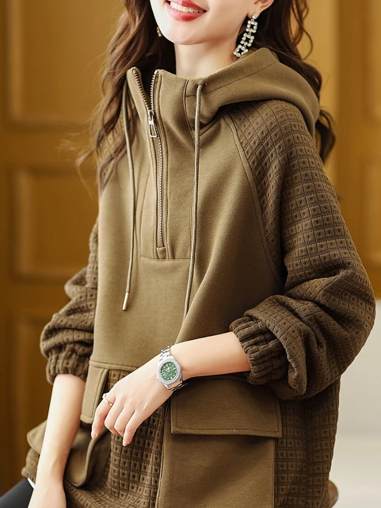 Woman Clothing Loose Hoodies Hooded Baggy Women's Sweatshirt Brown Top E  Novelty Nice Color Long Sleeve Offer Free Shipping Emo - AliExpress