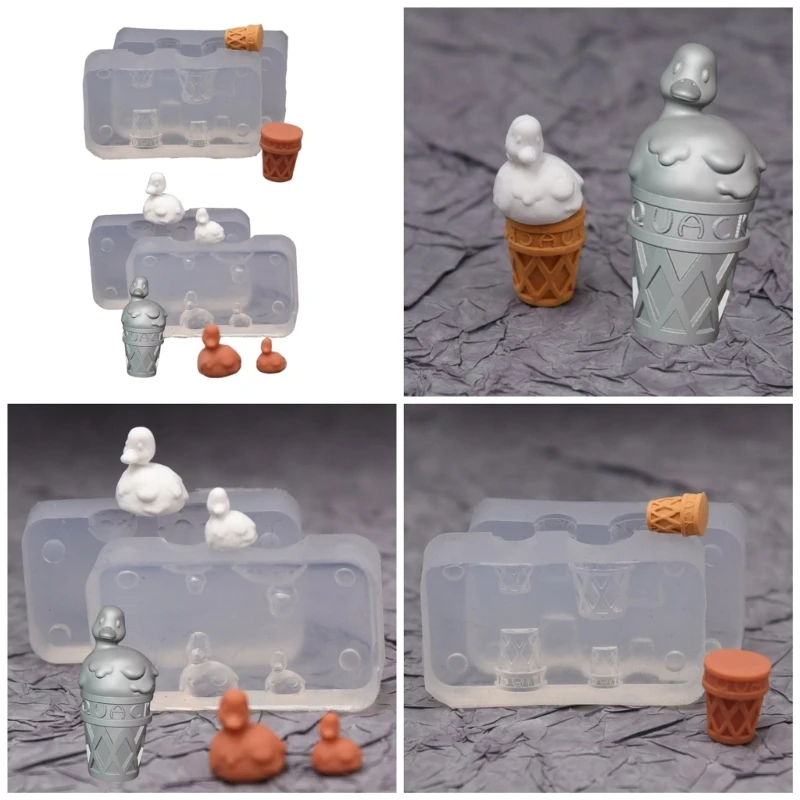 

Silicone Resin Mold DIYs Miniature Ice Cream Cone Dessert Molds Table