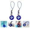 2 Pcs 's Eye Pendant Blue Hamsa Beads Key Chain Accessory Eyes Hanging Glass 4