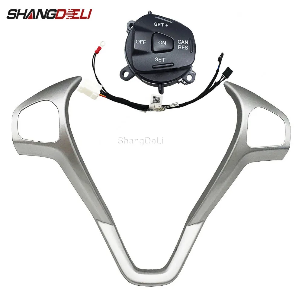 

Multifunction Steering Wheel Cruise Control Button LED Speed Switch Panel Frame for Ford Fiesta MK7 MK8 ST Ecosport 2013