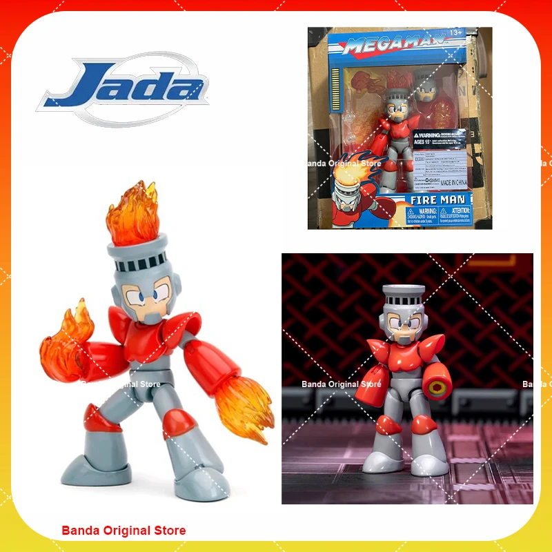

100% In Stock Original Jada Toys 1/12 4inch Action Figure Mega Man Fire Man Anime Action Collection Figures Model Toys