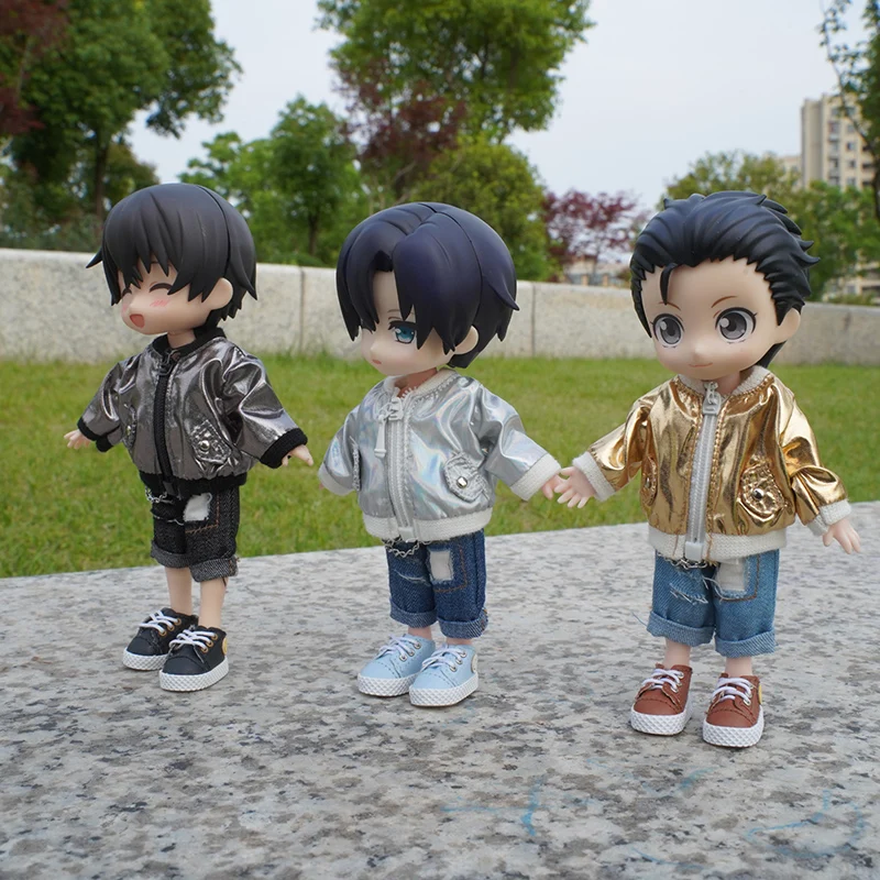 OB11 Baby Accessories Clothes for Baby Laser Bar Sets T-Shirts Jackets and Jeans Furniture for Dolls 1/12 Cool Anime Toys - 2