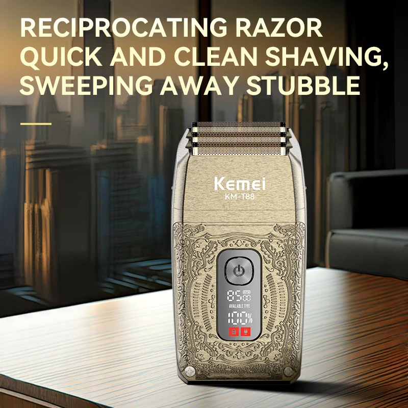 Kemei Rechargeable Shaver Machine Men Electric Shaver Waterproof Barber Professional Style Craft Hair Cutting Beard Trimmer T88