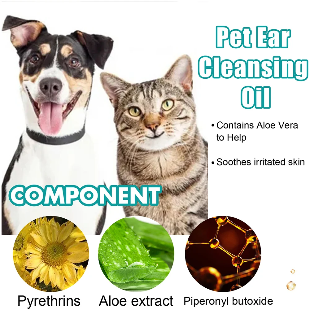 30ml Cleansing Insect Oil Remove Mites Ear Cleaning Keep Canals Clean Cat Ear Deodorant Oil Anti-ticks For Pet Cleaning Supplies