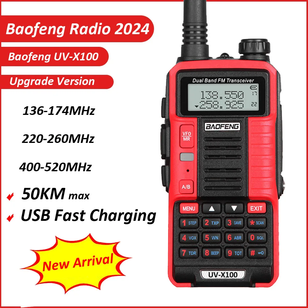 baofeng-walkie-talkie-de-longo-alcance-uv-x100-50km-max-banda-dupla-radio-ham-cb-transceiver-hf-conjunto-sem-fio-carregamento-rapido-usb-2022