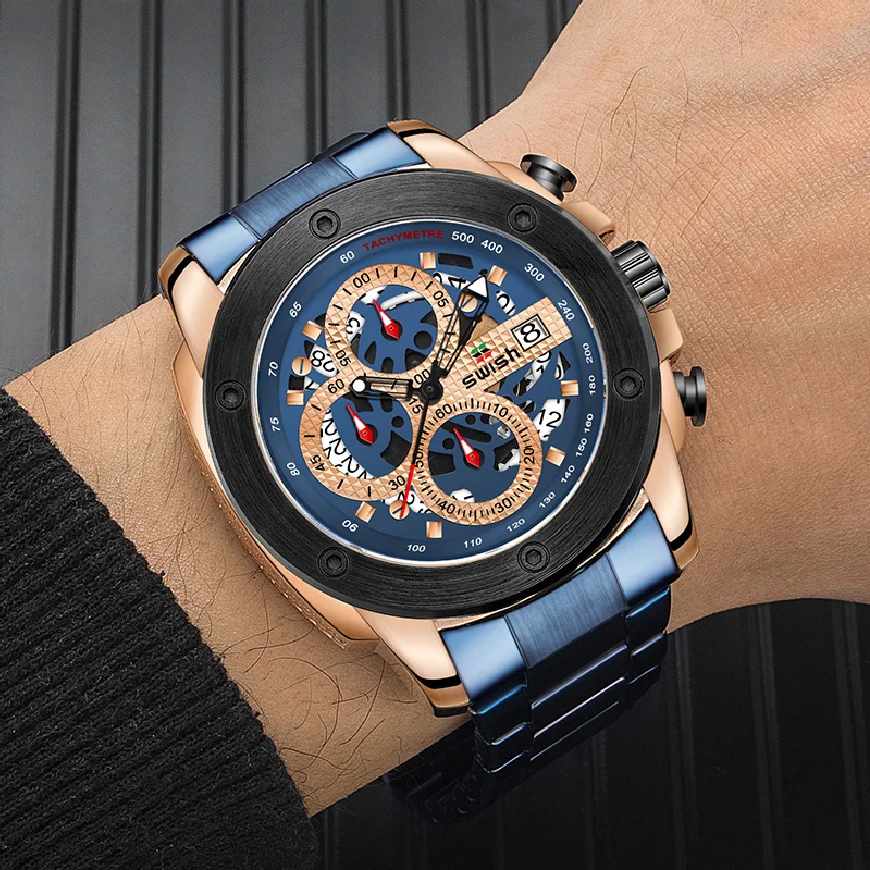 

Heuer Full Stainless Steel Chronograph Minute Watch for Men Gift Waterproof Wrist Watch Reloj Hombre Sport Military Clock
