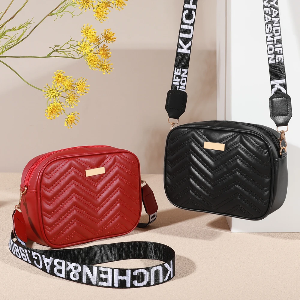 Shoulder Bag Square Quilted Detail Zipper Crossbody Bag For Women Classic All-Match Wallet